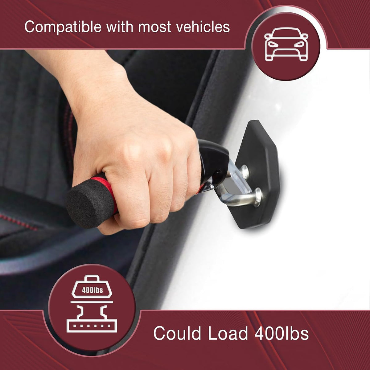 2 pcs Car Door Handle for Elderly Car Assist Support Handle Multifunction Car Door Latch Bar for Seniors and Handicapped