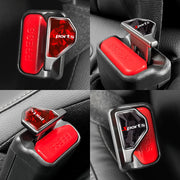 Universal Car Seat Belt Buckle Clip Carbon Fiber Auto Seat Belt Alarm Stopper Silencer Safety Belt Plug, Set of 2
