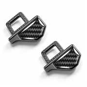 Universal Car Seat Belt Buckle Clip Carbon Fiber Auto Seat Belt Alarm Stopper Silencer Safety Belt Plug, Set of 2