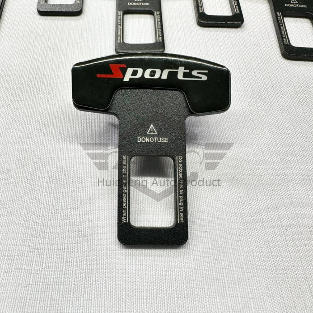4-Pack Custom Logo Universal Car Seat Safety Belt Clip Alarm Stopper Silencer for BMW HONDA NISSAN AUDI AMG RS FORD Mercedes-Benz