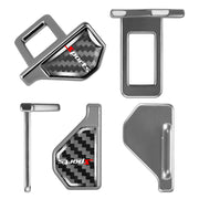 Universal Car Seat Belt Buckle Clip Carbon Fiber Auto Seat Belt Alarm Stopper Silencer Safety Belt Plug, Set of 2