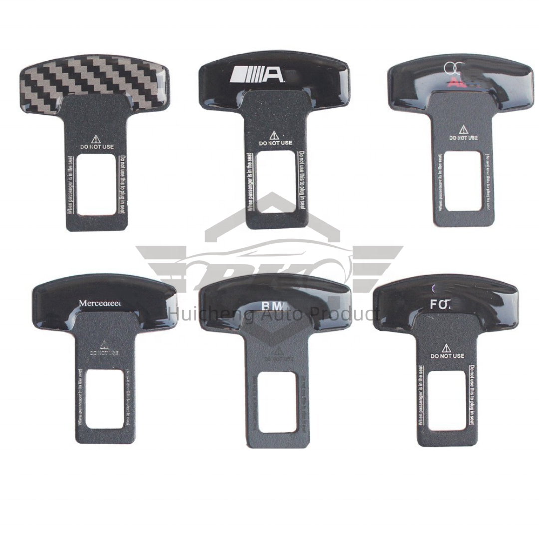 4-Pack Custom Logo Universal Car Seat Safety Belt Clip Alarm Stopper Silencer for BMW HONDA NISSAN AUDI AMG RS FORD Mercedes-Benz