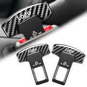 2-Pack Car Seat Alarm Canceller Seat Belt Silencer Metal Plug Carbon Fiber Texture Safety Car Seat Belt Clip Alarm Stopper for All Cars