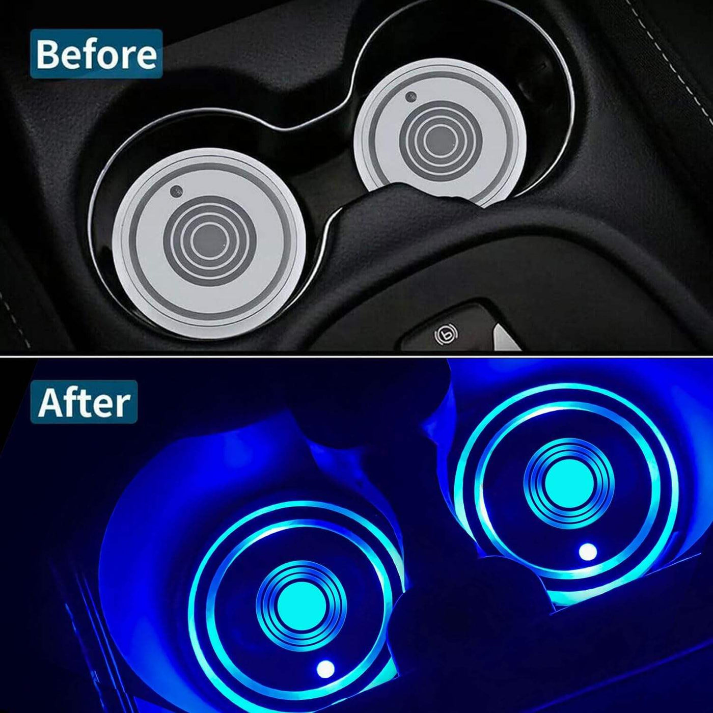 Kelenate OEM Logo Universal Fitment LED Cup Holder Lights-Warning Lamp for Retrofit/Upgrade