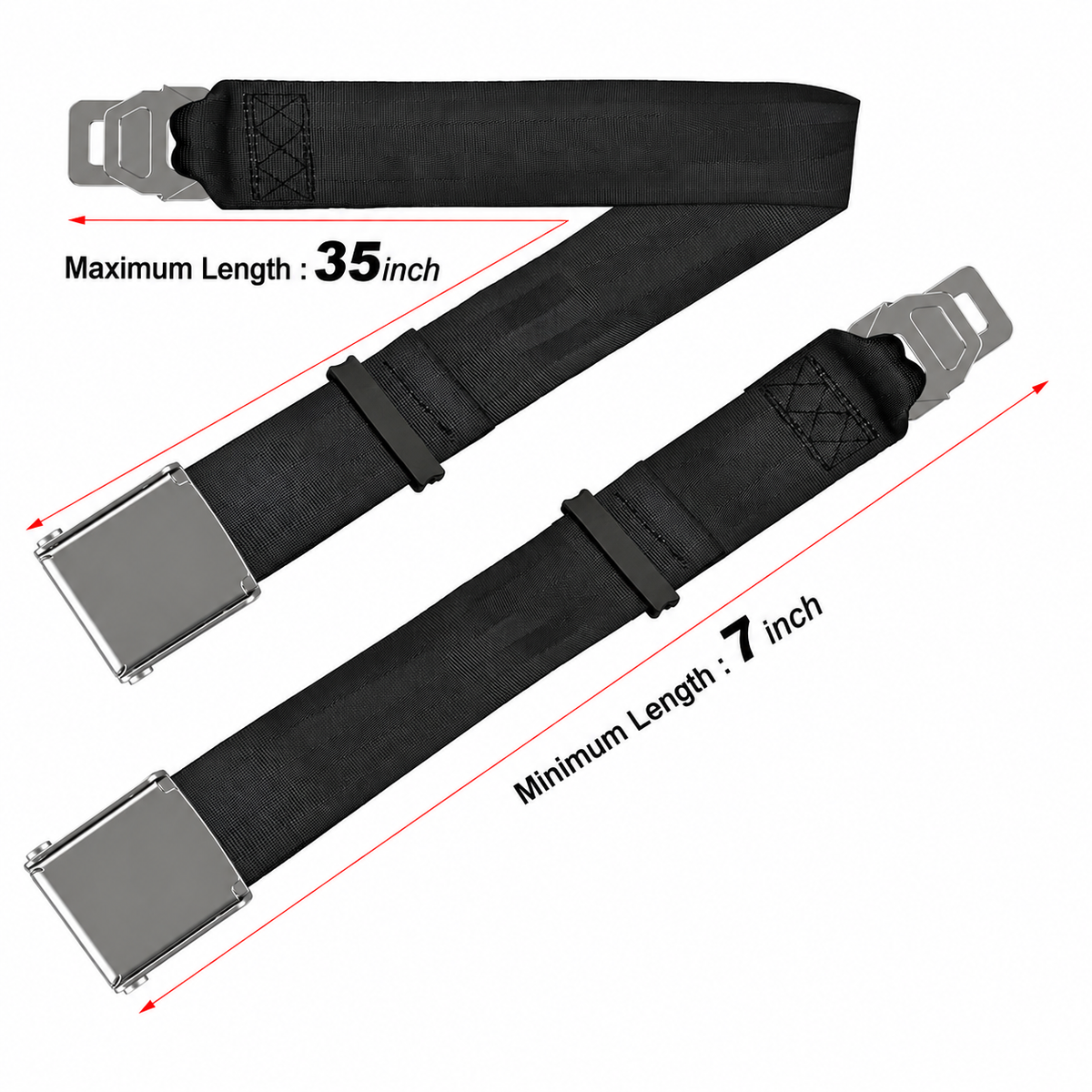 2-in-1 Airplane Seat Belt Extender – Adjustable Travel Seat Belt Extension